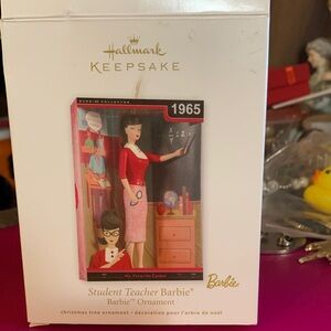 Hallmark Barbie Ornament in Red and White